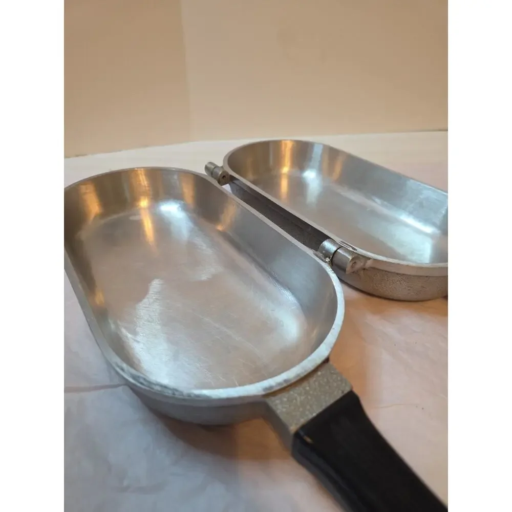 Guardian Service Ware Double Side Fish Omelet Hinged Fry Flip Pan Skillet USA EX